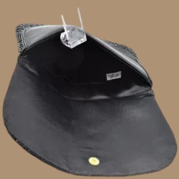 Vintage La Regale Ltd Beaded Peacock Tail Evening Bag Crossbody Gold Chain - Picture 5 of 7